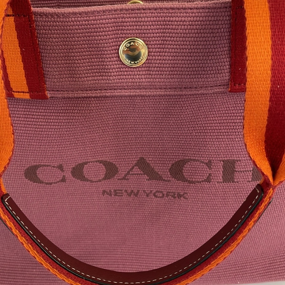 Coach Small Canvas Tote Light Raspberry Multi - Picture 11 of 12